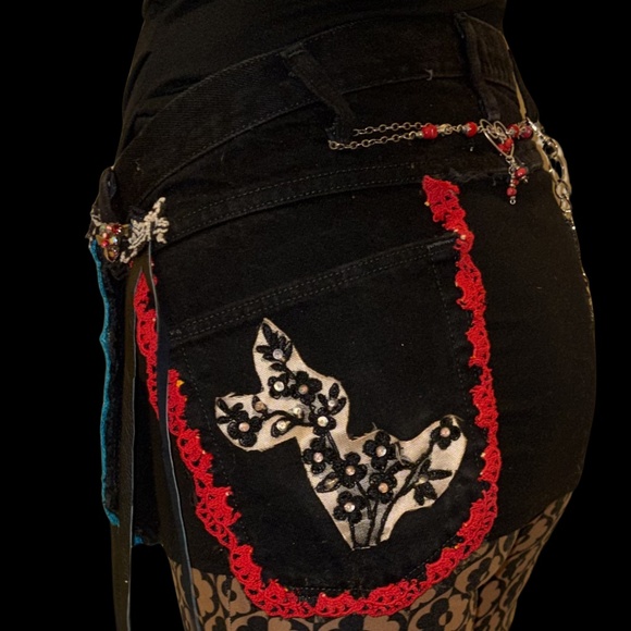 Custom order Handmade denim three pocket Gypsy belt main image 5